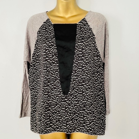 Zara black grey long sleeve top - Picture 1 of 3